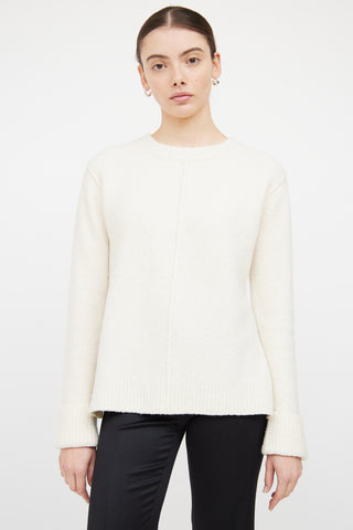 The Row Cream Cashmere & Wool Blend Sweater