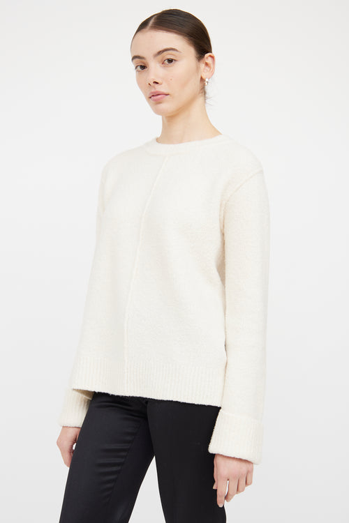 The Row Cream Cashmere & Wool Blend Sweater