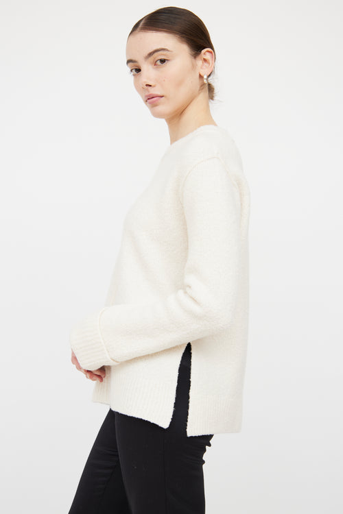 The Row Cream Cashmere & Wool Blend Sweater