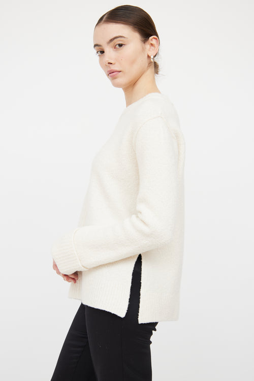 The Row Cream Cashmere & Wool Blend Sweater