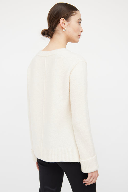 The Row Cream Cashmere & Wool Blend Sweater