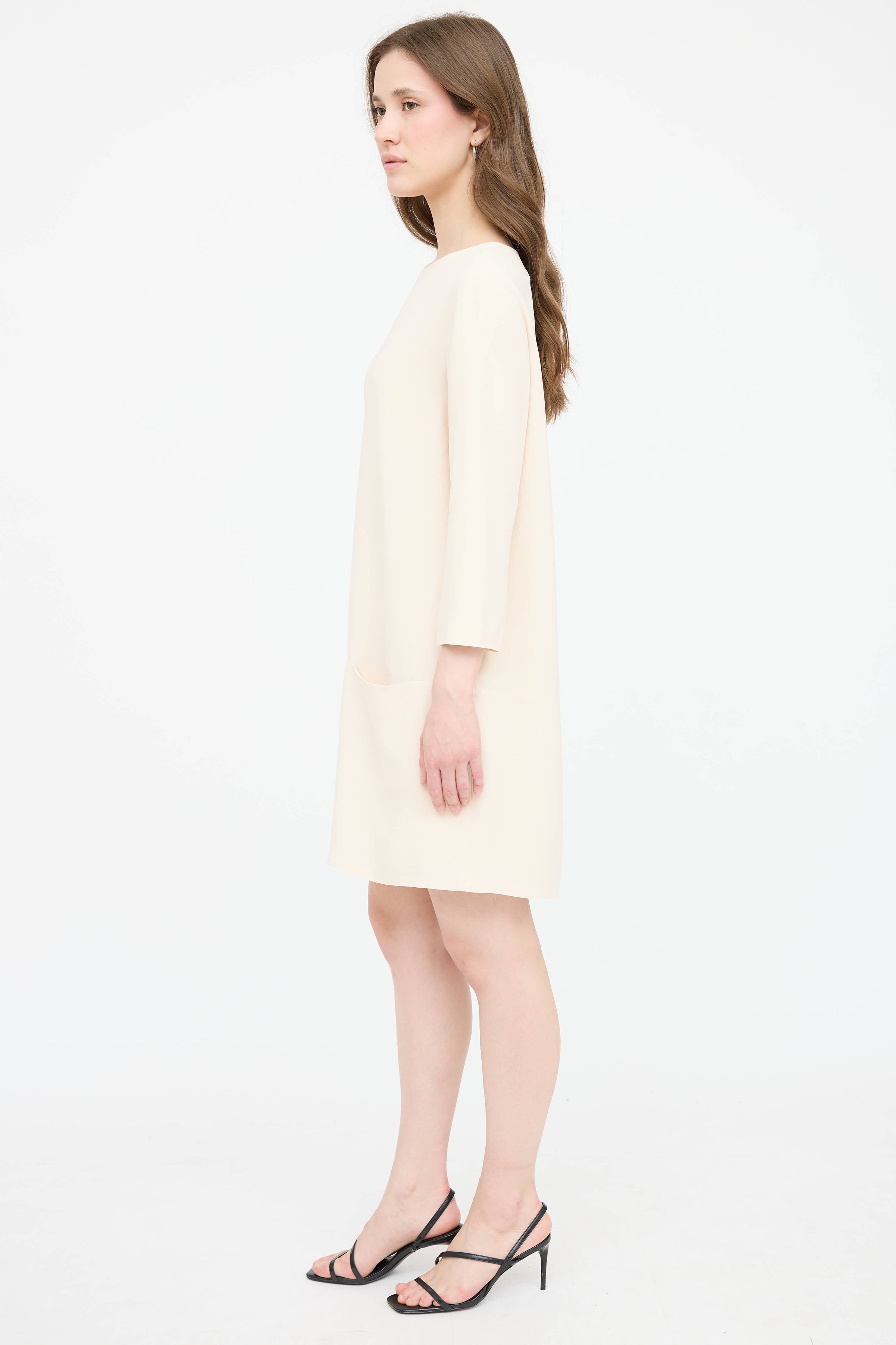 the row cream dress THE ROW Doa Ribbed Cashmere Dress in Cream Size Small S