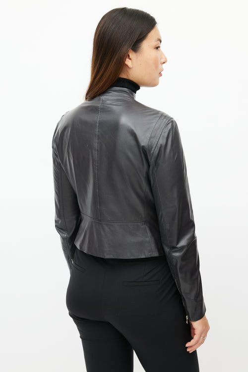 The Row Dark Grey Leather Jacket