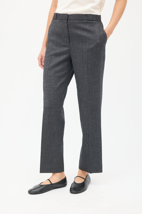 The Row Dark Grey Wool Slim Trouser