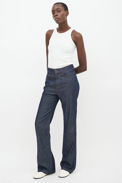 The Row Dark Wash Denim Vivienne Shirt & Pant Set