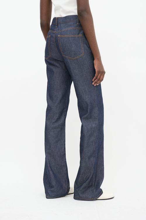 The Row Dark Wash Denim Vivienne Shirt & Pant Set