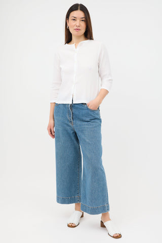 The Row Edna Wide Leg Cropped Jeans