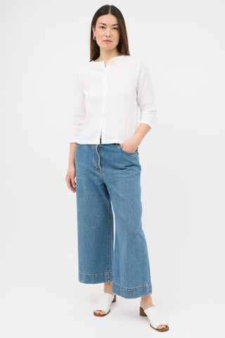 The Row Edna Wide Leg Cropped Jeans