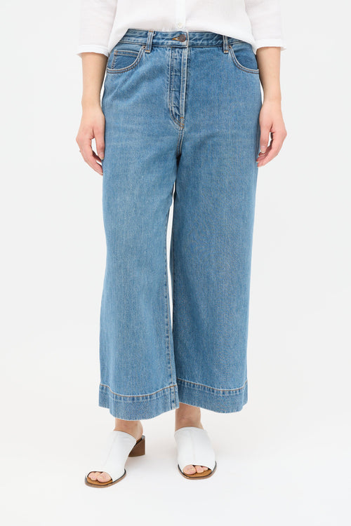 The Row Edna Wide Leg Cropped Jeans