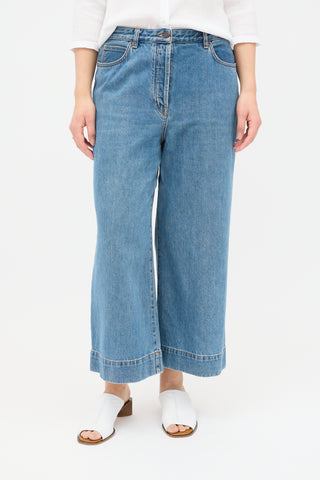 The Row Edna Wide Leg Cropped Jeans