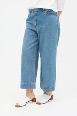 The Row Edna Wide Leg Cropped Jeans
