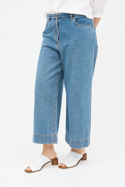 The Row Edna Wide Leg Cropped Jeans