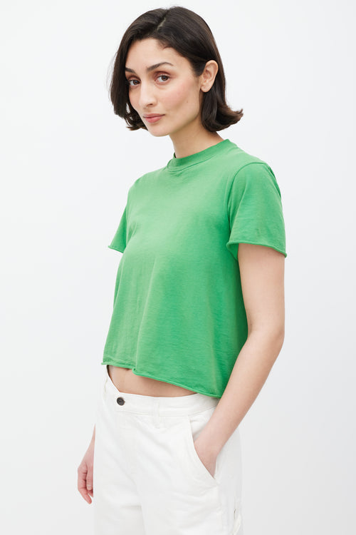 The Row Green Panelled Cropped T-Shirt