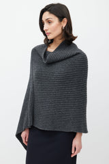 The Row Grey Anta Cashmere Asymmetrical Cape