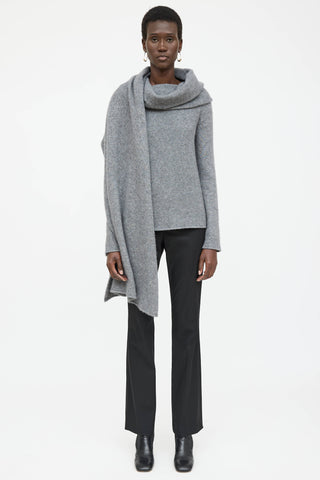 The Row Cashmere Knit Scarf Sweater