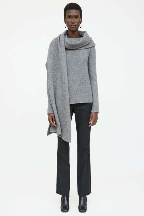 The Row Cashmere Knit Scarf Sweater