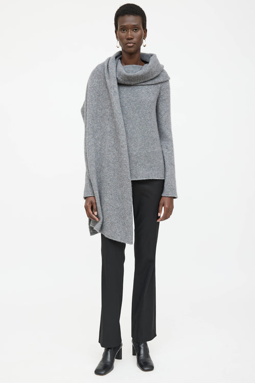 The Row Cashmere Knit Scarf Sweater