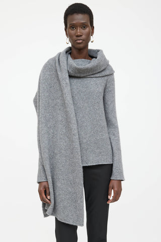 The Row Cashmere Knit Scarf Sweater