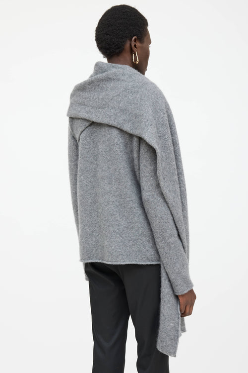 The Row Cashmere Knit Scarf Sweater