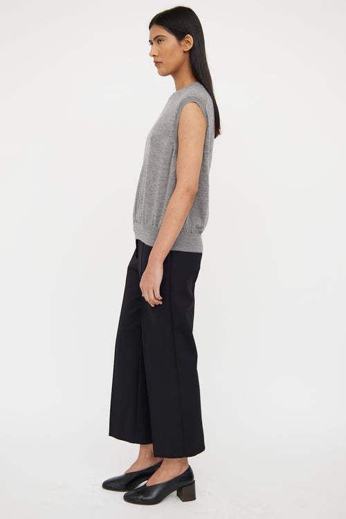 Grey Cashmere Sleeveless Top