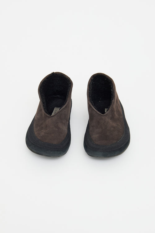 The Row Brown & Black Fairy Shearling Flat