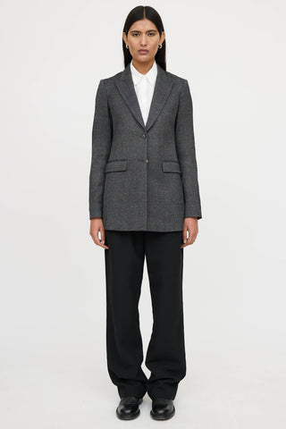 The Row Wool Peak Lapel Herringbone Blazer
