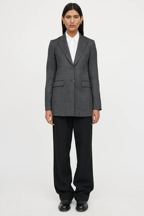 The Row Wool Peak Lapel Herringbone Blazer