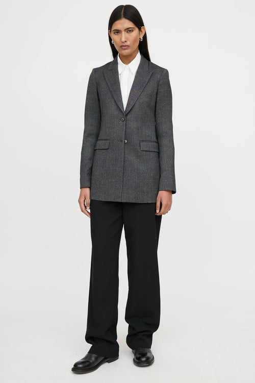 The Row Wool Peak Lapel Herringbone Blazer