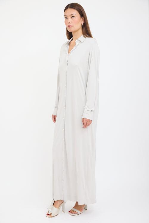 The Row Grey Maxi Shirt Dress