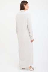 The Row Grey Maxi Shirt Dress