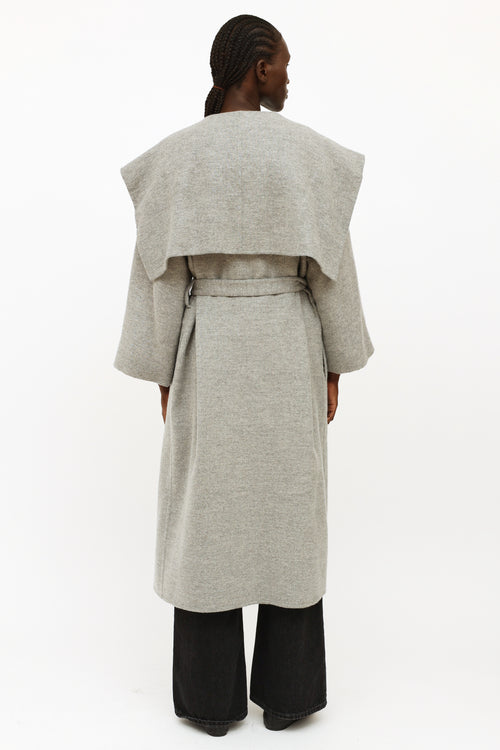 The Row Grey Wool Blend Robe Coat