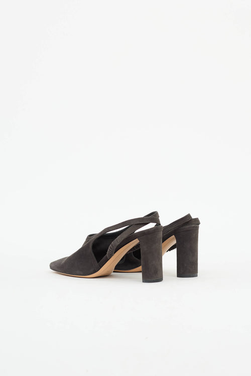 The Row Suede Camil Slingback Pump