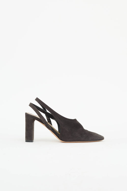 The Row Suede Camil Slingback Pump