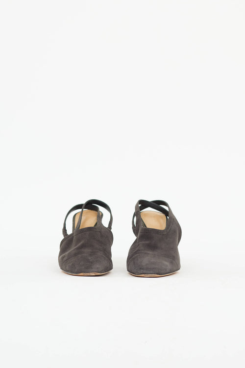 The Row Suede Camil Slingback Pump