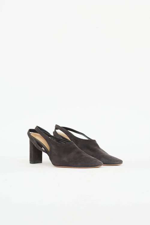 The Row Suede Camil Slingback Pump