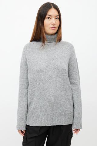 The Row Grey Wool Knit Turtleneck