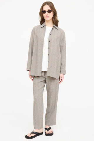 The Row Brown Button Down Top