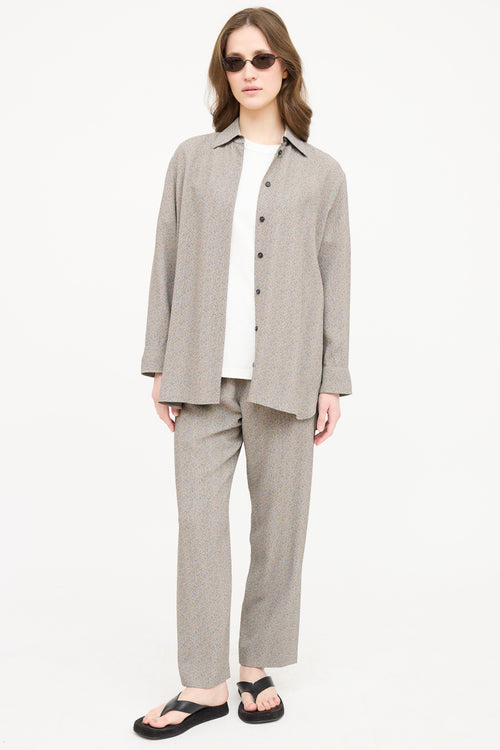 The Row Brown Button Down Top