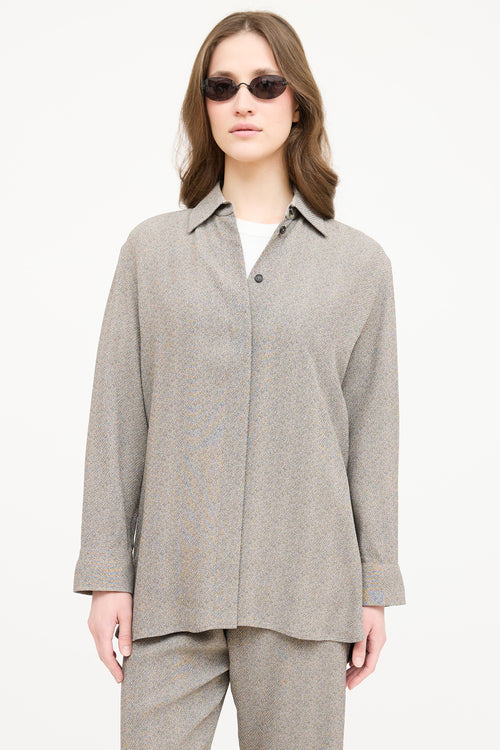 The Row Brown Button Down Top