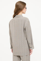 The Row Brown Button Down Top