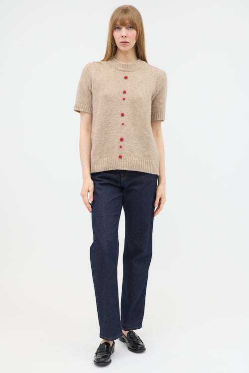 The Row Cashmere Galway Short Sleeve Sweater
