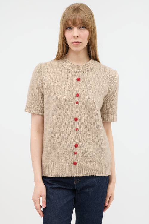 The Row Cashmere Galway Short Sleeve Sweater
