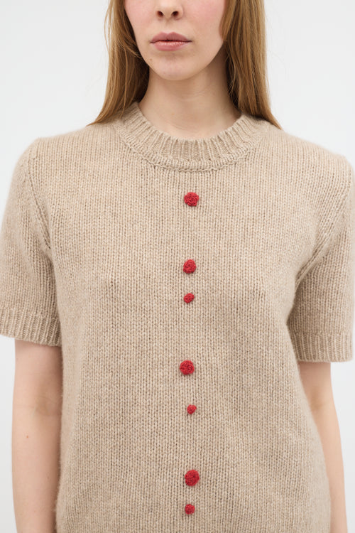 The Row Cashmere Galway Short Sleeve Sweater
