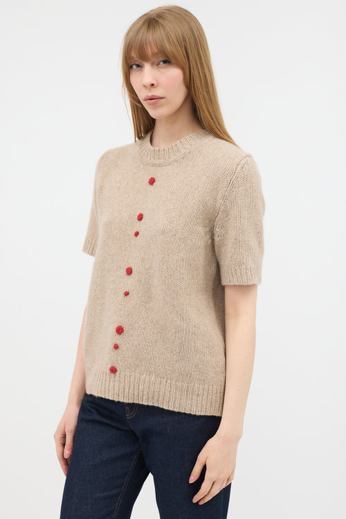 The Row Cashmere Galway Short Sleeve Sweater