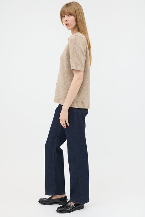 The Row Cashmere Galway Short Sleeve Sweater