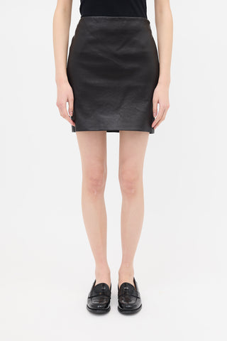 The Row Leather Loattan Mini Skirt