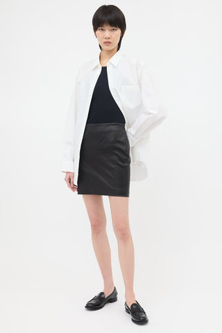 The Row Leather Loattan Mini Skirt