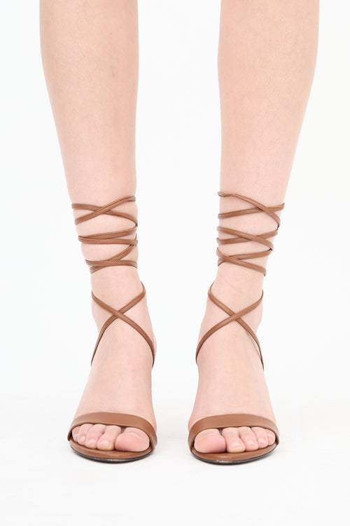 The Row Leather Maud Wrapped Heel