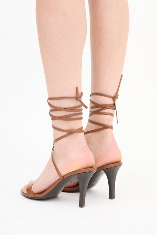 The Row Leather Maud Wrapped Heel