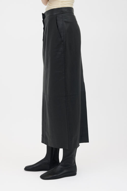 The Row Leather Sebas Midi Skirt